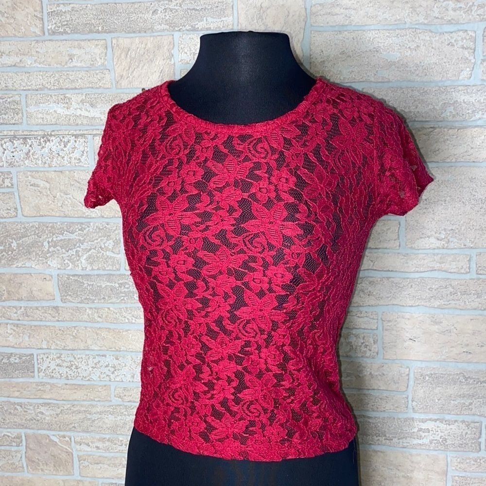 American Eagle Stretchy Lacy Sheer Shirt NWT NEW